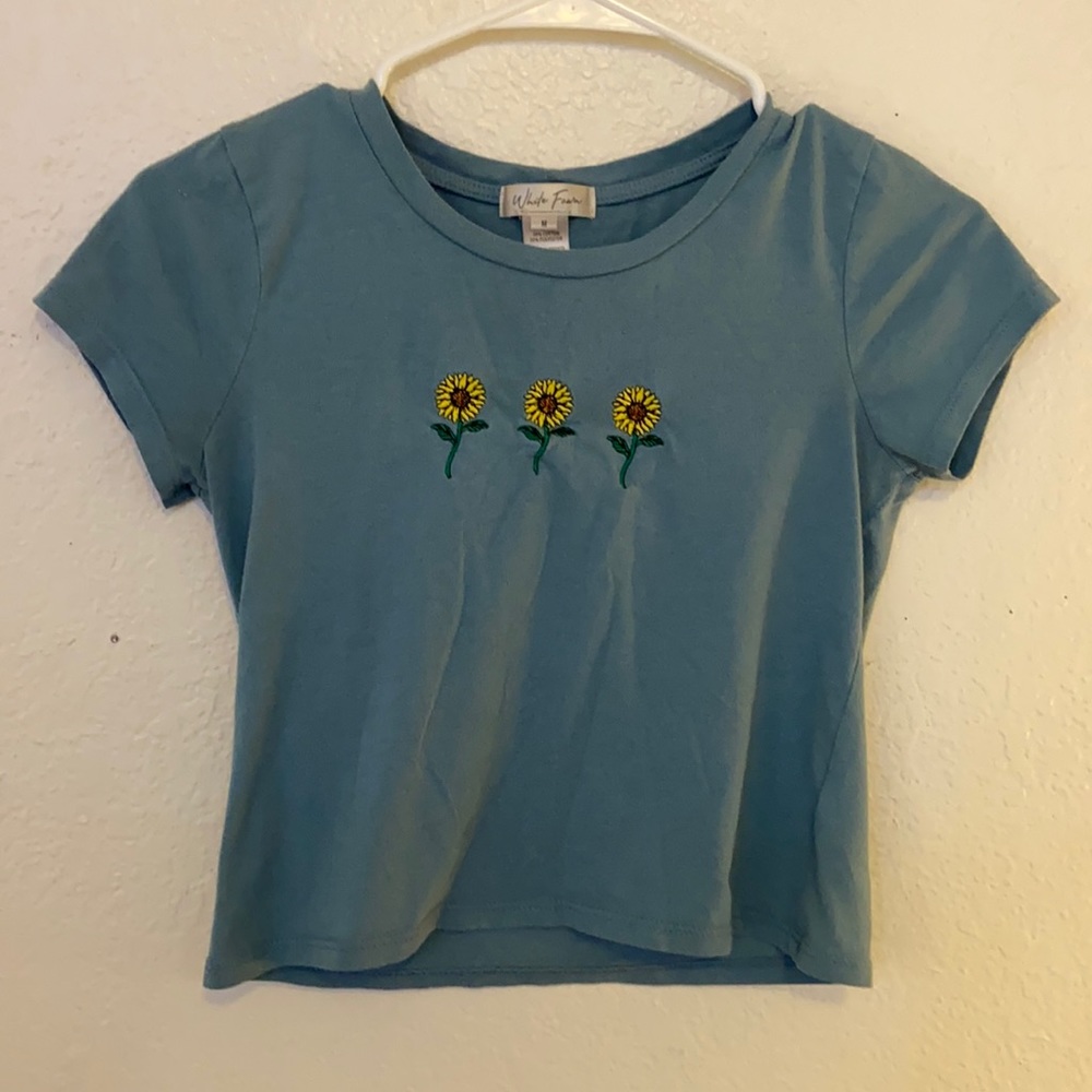 Blue sunflower shirt